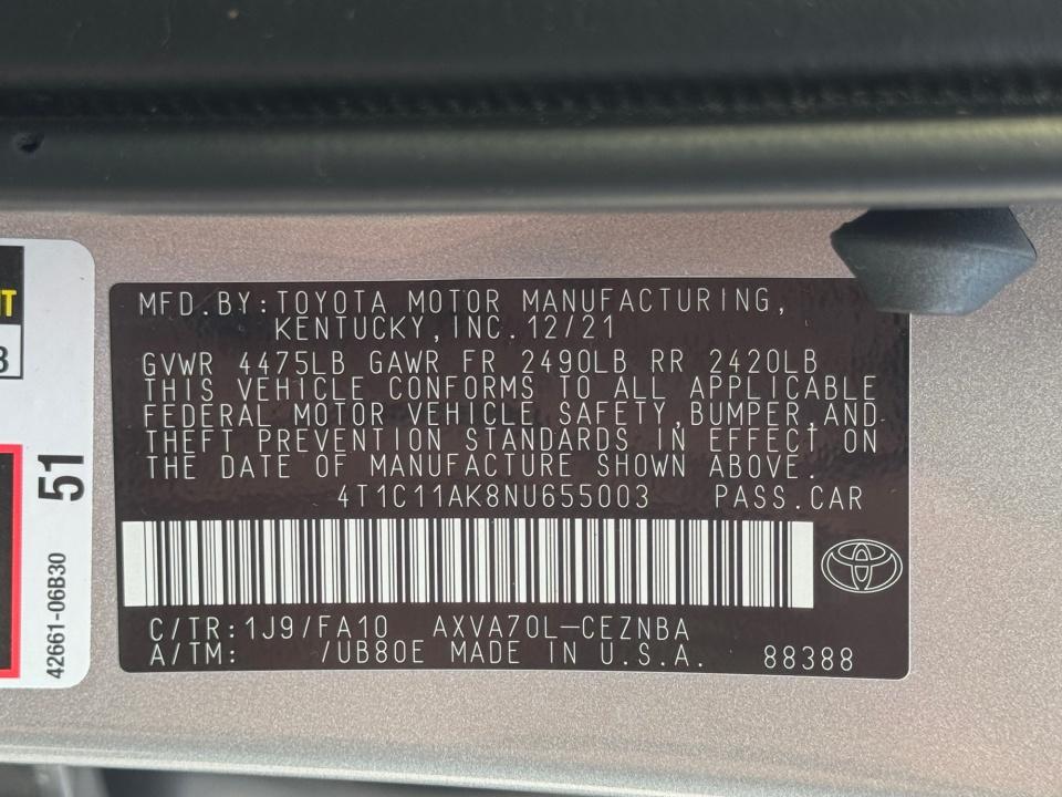 2022 Toyota Camry LE