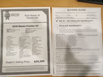 2026 Nissan Frontier Crew Cab SV 4x2