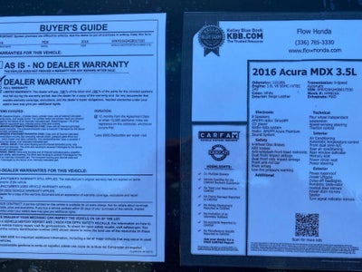 2016 Acura MDX w/AcuraWatch Plus