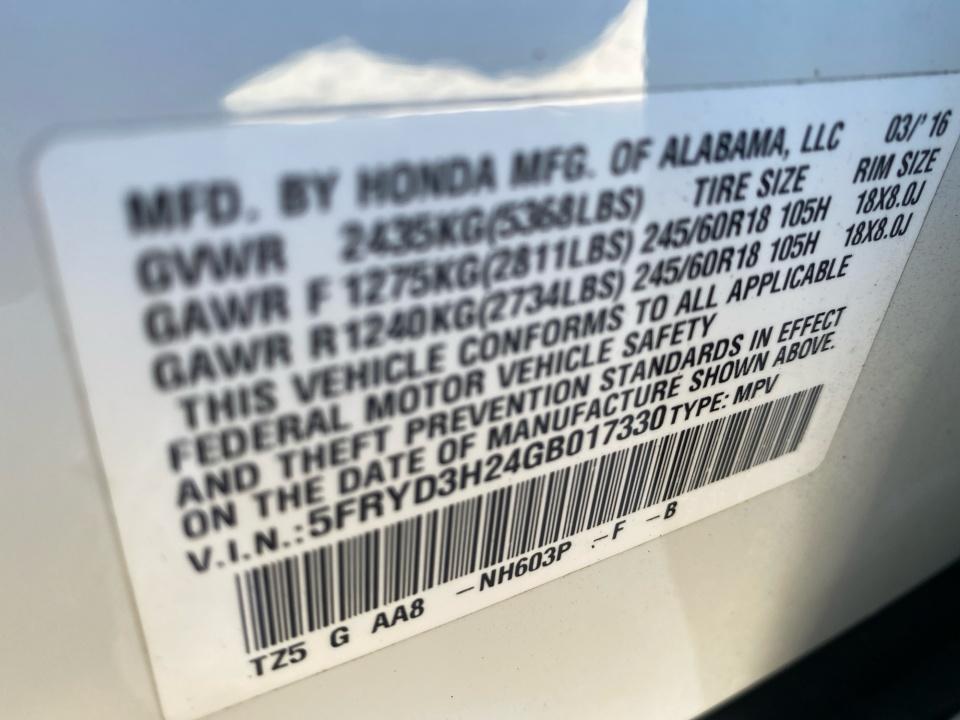 2016 Acura MDX w/AcuraWatch Plus