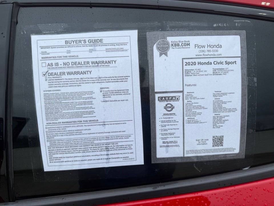 2020 Honda Civic Hatchback Sport