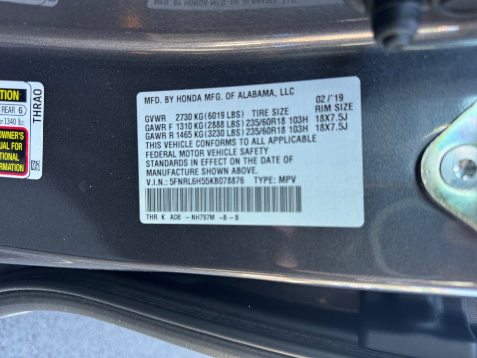 2019 Honda Odyssey EX