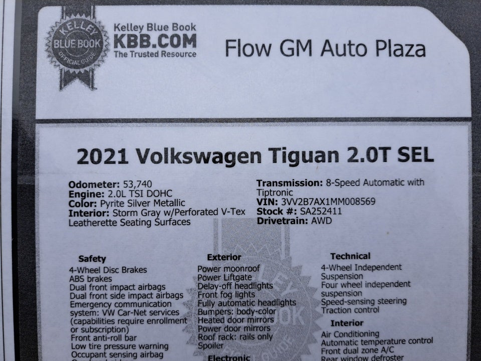 2021 Volkswagen Tiguan 2.0T SEL