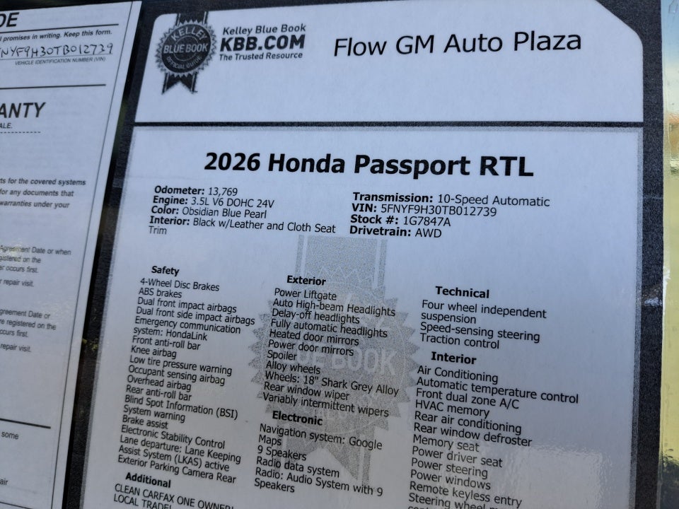 2026 Honda Passport AWD RTL
