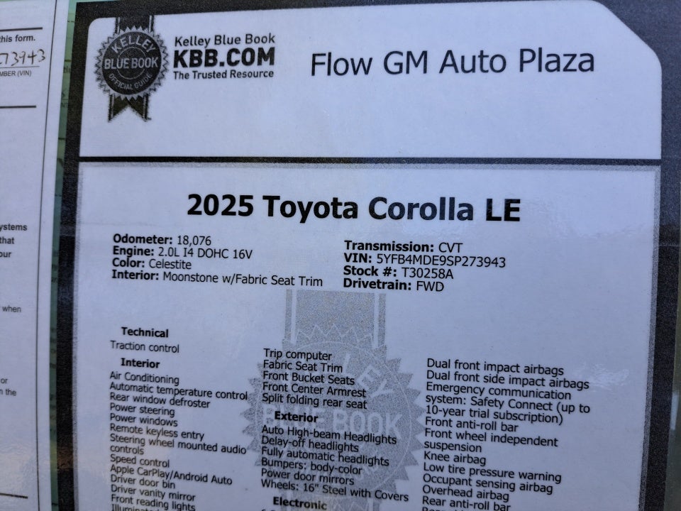 2025 Toyota Corolla LE