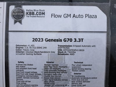 2023 Genesis G70 3.3T