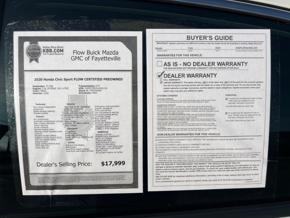 2020 Honda Civic Sedan Sport