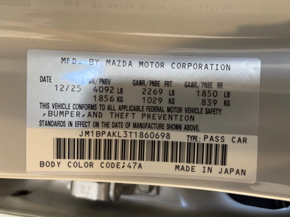 2026 Mazda Mazda3 Hatchback 2.5 S Select Sport