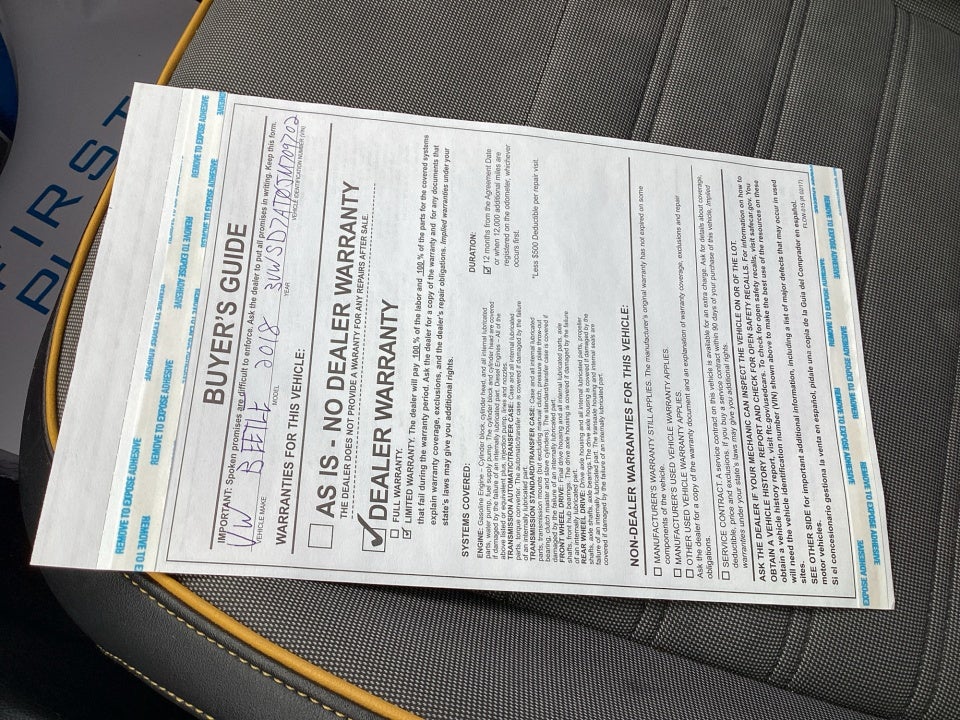 2018 Volkswagen Beetle 2.0T Dune