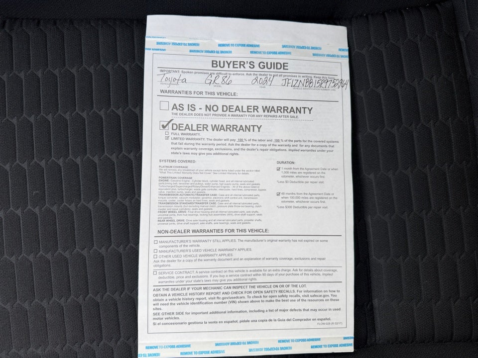 2024 Toyota GR86 Manual (Natl)