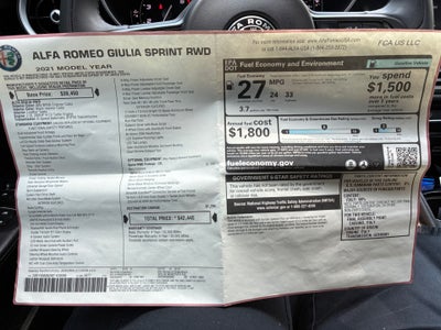 2021 Alfa Romeo Giulia Sprint