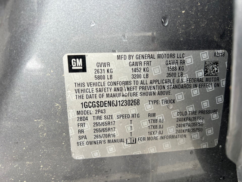 2018 Chevrolet Colorado Z71