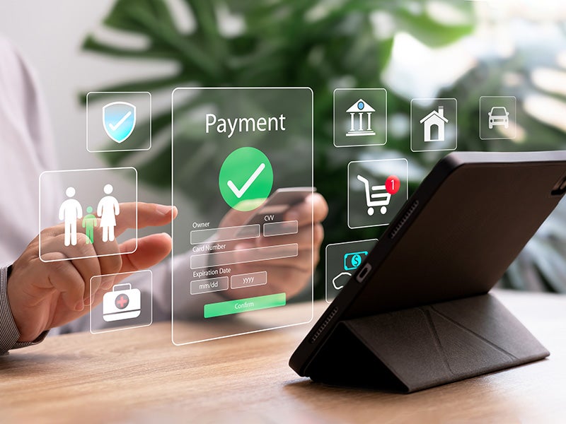 A person clicking virtual Payment Screen